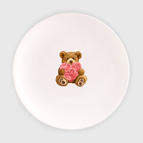 Тарелка с принтом Плюшевый медведь с сердечком , фарфор | диаметр - 210 мм
диаметр для нанесения принта - 120 мм | арт | животные | картинка | медвежонок | мишка | плюшевый медведь | рисунок | розовые цветы | розочки | розы | сердечко | сердце | сердце из роз | цветы