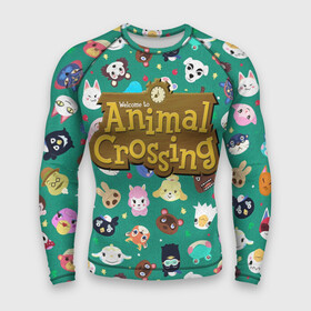Мужской рашгард 3D с принтом Animal Crossing ,  |  | animal crossing | game | new horizons | nintendo | животные | игра | нинтендо