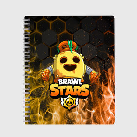 Тетрадь с принтом Brawl Stars Robot Spike , 100% бумага | 48 листов, плотность листов — 60 г/м2, плотность картонной обложки — 250 г/м2. Листы скреплены сбоку удобной пружинной спиралью. Уголки страниц и обложки скругленные. Цвет линий — светло-серый
 | Тематика изображения на принте: brawl stars | brawl stars spike robot | spike | spike robot | бравл кактус | бравл спайк | бравл старс | кактус | робоспайк | спайк | спайк бравл старс