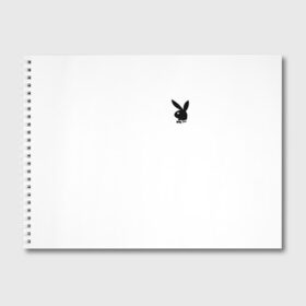 Альбом для рисования с принтом Зайчик playboy , 100% бумага
 | матовая бумага, плотность 200 мг. | арт | животные | заяц с бабочкой | картинка | красивый зайчик | минимализм. | популярный | принт с зайчиком | рисунок