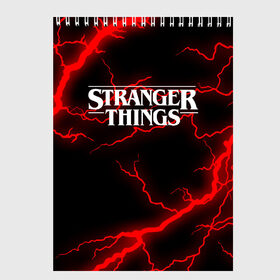 Скетчбук с принтом STRANGER THINGS , 100% бумага
 | 48 листов, плотность листов — 100 г/м2, плотность картонной обложки — 250 г/м2. Листы скреплены сверху удобной пружинной спиралью | 11 | stranger things | одди | одиннадцатая | очень странные дела | сериалы