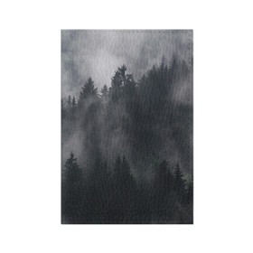 Обложка для паспорта матовая кожа с принтом Лес , натуральная матовая кожа | размер 19,3 х 13,7 см; прозрачные пластиковые крепления | арт | дерево | деревья | зеленый | картинка | лес | небо | облака | облако | природа | рисунок | темный