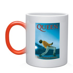 Кружка хамелеон с принтом Queen , керамика | меняет цвет при нагревании, емкость 330 мл | queen | арт | музыка | рок | фредди меркьюри