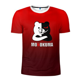 Мужская футболка 3D спортивная с принтом Monokuma , 100% полиэстер с улучшенными характеристиками | приталенный силуэт, круглая горловина, широкие плечи, сужается к линии бедра | anime | danganropna | monokuma | аниме | анимэ | медведь | мишка | монокума | мономишка | черно белый медведь