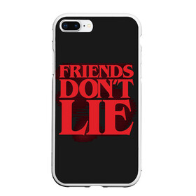 Чехол для iPhone 7Plus/8 Plus матовый с принтом Friends Dont Lie , Силикон | Область печати: задняя сторона чехла, без боковых панелей | Тематика изображения на принте: 11 | demogorgon | dont | friends | lie | retro | stranger | things | дастин | дела | демогоргон | друзья | лгут | не | оди | одиннадцать | очень | ретро | стив | странные | хоппер | хоукинс