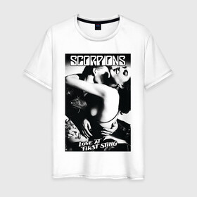 Мужская футболка хлопок с принтом Scorpions , 100% хлопок | прямой крой, круглый вырез горловины, длина до линии бедер, слегка спущенное плечо. | scorpions | арт | музыка | рок | хард рок | хеви метал