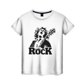 Женская футболка 3D с принтом Rock , 100% полиэфир ( синтетическое хлопкоподобное полотно) | прямой крой, круглый вырез горловины, длина до линии бедер | ac dc | rock | арт | рок | рок н ролл | хард рок