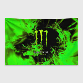 Флаг-баннер с принтом MONSTER ENERGY , 100% полиэстер | размер 67 х 109 см, плотность ткани — 95 г/м2; по краям флага есть четыре люверса для крепления | black monster | bmx | claw | cybersport | energy | monster | monster energy | moto | motocross | race | sport | киберспорт | когти | монстер энерджи | монстр | мото | мотокросс | ралли | скейтбординг | спорт | энергия