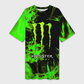 Платье-футболка 3D с принтом MONSTER ENERGY ,  |  | black monster | bmx | claw | cybersport | energy | monster | monster energy | moto | motocross | race | sport | киберспорт | когти | монстер энерджи | монстр | мото | мотокросс | ралли | скейтбординг | спорт | энергия
