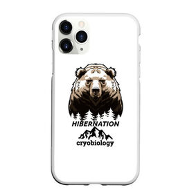 Чехол для iPhone 11 Pro Max матовый с принтом hibernation , Силикон |  | Тематика изображения на принте: cryobiology | hibernation | бездействие | горы | зимняя спячка | криобиология | лес | медведь | сон | спячка