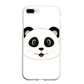 Чехол для iPhone 7Plus/8 Plus матовый с принтом Panda , Силикон | Область печати: задняя сторона чехла, без боковых панелей | Тематика изображения на принте: bear | colorful | green | nature | panda | детские | животные | звери | милые | мультфильмы | панды | радуга