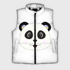 Мужской жилет утепленный 3D с принтом Panda ,  |  | bear | colorful | green | nature | panda | детские | животные | звери | милые | мультфильмы | панды | радуга