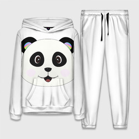 Женский костюм 3D (с толстовкой) с принтом Panda ,  |  | bear | colorful | green | nature | panda | детские | животные | звери | милые | мультфильмы | панды | радуга