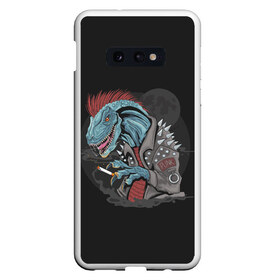 Чехол для Samsung S10E с принтом Dino Punk , Силикон | Область печати: задняя сторона чехла, без боковых панелей | art | dinosaur | mohawk | moon | punk | арт | динозавр | животные | ирокез | картинка | луна | панк | рисунок