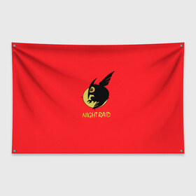 Флаг-баннер с принтом Ночной рейд , 100% полиэстер | размер 67 х 109 см, плотность ткани — 95 г/м2; по краям флага есть четыре люверса для крепления | night raid | аниме | ночной рейд | птица | эмблема