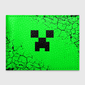 Обложка для студенческого билета с принтом MINECRAFT CREEPER , натуральная кожа | Размер: 11*8 см; Печать на всей внешней стороне | Тематика изображения на принте: block | creeper | cube | minecraft | pixel | блок | геометрия | крафт | крипер | кубики | майнкрафт | пиксели