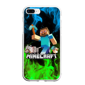 Чехол для iPhone 7Plus/8 Plus матовый с принтом MINECRAFT , Силикон | Область печати: задняя сторона чехла, без боковых панелей | block | bright | creeper | cube | fire | flame | heat | light | minecraft | pixel | tnt | wildfire | блок | геометрия | искры | крафт | крипер | кубики | майнкрафт | огненный | огонь | пиксели | пламя | пожар | тнт