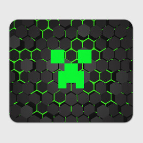 Коврик для мышки прямоугольный с принтом  MINECRAFT CREEPER | КРИПЕР , натуральный каучук | размер 230 х 185 мм; запечатка лицевой стороны | block | creeper | cube | minecraft | pixel | блок | геометрия | крафт | крипер | кубики | майнкрафт | пиксели
