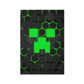 Обложка для паспорта матовая кожа с принтом MINECRAFT CREEPER , натуральная матовая кожа | размер 19,3 х 13,7 см; прозрачные пластиковые крепления | block | creeper | cube | minecraft | pixel | блок | геометрия | крафт | крипер | кубики | майнкрафт | пиксели