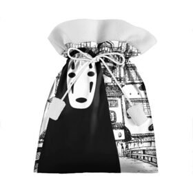 Подарочный 3D мешок с принтом No-Face Spirited Away Ghibli , 100% полиэстер | Размер: 29*39 см | Тематика изображения на принте: ghibli | hayao miyazaki | no face | spirited away | studio ghibli | аниме | безликий | гибли | манга | унесенные призраками