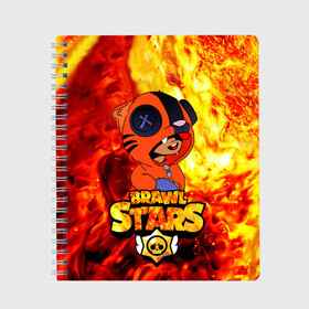 Тетрадь с принтом Leon Tiger Brawl Stars , 100% бумага | 48 листов, плотность листов — 60 г/м2, плотность картонной обложки — 250 г/м2. Листы скреплены сбоку удобной пружинной спиралью. Уголки страниц и обложки скругленные. Цвет линий — светло-серый
 | brawl | brawlers | crow | gale | leon | max | rogue | sally | spike | sprout | stars | tropic | wolf | бравл | булл | волк | ворон | лев | леон | макс | мортис | салли | спраут | старс | тигр