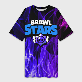 Платье-футболка 3D с принтом BRAWL STARS ,  |  | 8 bit | barley | brawl stars | brock | bull | colt | crow | dynamike | fire | frank | jessie | leon | nita | барли | бравл старс | брок | булл | ворон | джесси | динамайк | кольт | леон | огонь | фрэнк