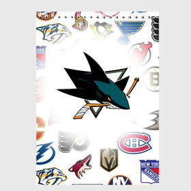 Скетчбук с принтом San Jose Sharks (Z) , 100% бумага
 | 48 листов, плотность листов — 100 г/м2, плотность картонной обложки — 250 г/м2. Листы скреплены сверху удобной пружинной спиралью | anaheim ducks | arizona coyotes | boston bruins | buffalo sabres | calgary flames | canadiens de montreal | carolina hurricanes | chicago blackhawks | colorado avalanche | columbus blue jackets | dallas stars | detroit red wings | edmonton oil | hockey | 