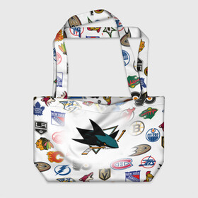 Пляжная сумка 3D с принтом San Jose Sharks (Z) , 100% полиэстер | застегивается на металлическую кнопку; внутренний карман застегивается на молнию. Стенки укреплены специальным мягким материалом, чтобы защитить содержимое от несильных ударов
 | anaheim ducks | arizona coyotes | boston bruins | buffalo sabres | calgary flames | canadiens de montreal | carolina hurricanes | chicago blackhawks | colorado avalanche | columbus blue jackets | dallas stars | detroit red wings | edmonton oil | hockey | 