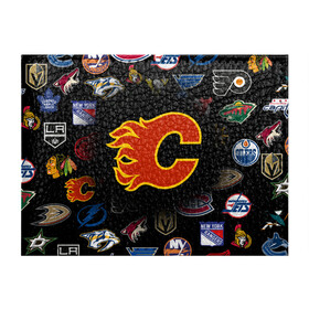 Обложка для студенческого билета с принтом Calgary Flames (Z) , натуральная кожа | Размер: 11*8 см; Печать на всей внешней стороне | anaheim ducks | arizona coyotes | boston bruins | buffalo sabres | calgary flames | canadiens de montreal | carolina hurricanes | chicago blackhawks | colorado avalanche | columbus blue jackets | dallas stars | detroit red wings | edmonton oil | hockey | 