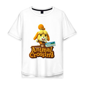 Мужская футболка хлопок Oversize с принтом Animal Crossing Isabelle , 100% хлопок | свободный крой, круглый ворот, “спинка” длиннее передней части | animal crossing | isabelle | nintendo | детская | женская | игра | изабель | изабэль | мультик | мультяшный | нинтендо | рисованный | рисунок | собака | собачка | энимал кроссинг