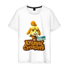 Мужская футболка хлопок с принтом Animal Crossing Isabelle , 100% хлопок | прямой крой, круглый вырез горловины, длина до линии бедер, слегка спущенное плечо. | animal crossing | isabelle | nintendo | детская | женская | игра | изабель | изабэль | мультик | мультяшный | нинтендо | рисованный | рисунок | собака | собачка | энимал кроссинг