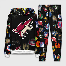 Женский костюм 3D (с толстовкой) с принтом Arizona Coyotes | NHL (Z) ,  |  | anaheim ducks | arizona coyotes | boston bruins | buffalo sabres | calgary flames | canadiens de montreal | carolina hurricanes | chicago blackhawks | colorado avalanche | columbus blue jackets | dallas stars | detroit red wings | edmonton oil | hockey | 