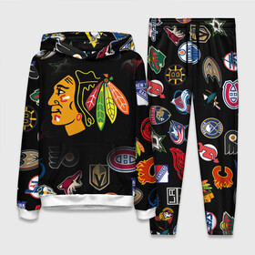 Женский костюм 3D (с толстовкой) с принтом Chicago Blackhawks (Z) ,  |  | anaheim ducks | arizona coyotes | boston bruins | buffalo sabres | calgary flames | canadiens de montreal | carolina hurricanes | chicago blackhawks | colorado avalanche | columbus blue jackets | dallas stars | detroit red wings | edmonton oil | hockey | 