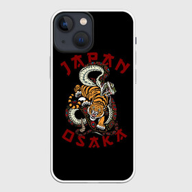 Чехол для iPhone 13 mini с принтом Японский Тигр(иероглиф сзади) ,  |  | japan | kioto | osaka | tokyo | аниме | катана | киото | осака | сакура | самурай | стиль | токио | япония | японский
