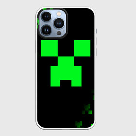 Чехол для iPhone 13 Pro Max с принтом MINECRAFT CREEPER ,  |  | Тематика изображения на принте: block | creeper | cube | minecraft | pixel | блок | геометрия | крафт | крипер | кубики | майнкрафт | пиксели