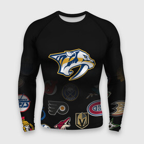 Мужской рашгард 3D с принтом NHL Nashville Predators (Z) ,  |  | anaheim ducks | arizona coyotes | boston bruins | buffalo sabres | canadiens de montreal | carolina hurricanes | chicago blackhawks | colorado | hockey | nashville predators | nhl | нхл | паттерн | спорт | хоккей