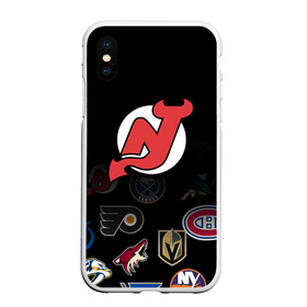 Чехол для iPhone XS Max матовый с принтом NHL New Jersey Devils (Z) , Силикон | Область печати: задняя сторона чехла, без боковых панелей | anaheim ducks | arizona coyotes | boston bruins | buffalo sabres | calgary flames | carolina hurricanes | chicago blackhawks | colorado | hockey | new jersey devils | nhl | нхл | паттерн | спорт | хоккей