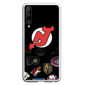 Чехол для Honor P30 с принтом NHL New Jersey Devils (Z) , Силикон | Область печати: задняя сторона чехла, без боковых панелей | anaheim ducks | arizona coyotes | boston bruins | buffalo sabres | calgary flames | carolina hurricanes | chicago blackhawks | colorado | hockey | new jersey devils | nhl | нхл | паттерн | спорт | хоккей