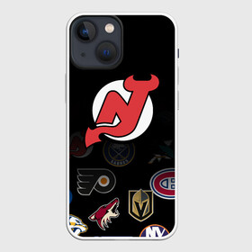 Чехол для iPhone 13 mini с принтом NHL New Jersey Devils (Z) ,  |  | anaheim ducks | arizona coyotes | boston bruins | buffalo sabres | calgary flames | carolina hurricanes | chicago blackhawks | colorado | hockey | new jersey devils | nhl | нхл | паттерн | спорт | хоккей