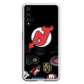 Чехол для Honor 20 с принтом NHL New Jersey Devils (Z) , Силикон | Область печати: задняя сторона чехла, без боковых панелей | Тематика изображения на принте: anaheim ducks | arizona coyotes | boston bruins | buffalo sabres | calgary flames | carolina hurricanes | chicago blackhawks | colorado | hockey | new jersey devils | nhl | нхл | паттерн | спорт | хоккей