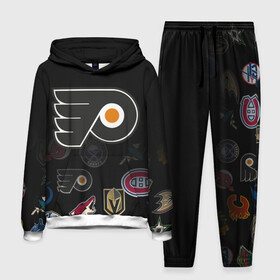 Мужской костюм 3D (с толстовкой) с принтом NHL Philadelphia Flyers | НХЛ (Z) ,  |  | anaheim ducks | boston bruins | buffalo sabres | calgary flames | canadiens de montreal | carolina hurricanes | chicago blackhawks | colorado | hockey | nhl | philadelphia flyers | нхл | паттерн | спорт | хоккей