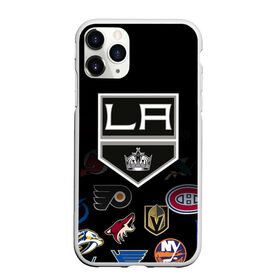 Чехол для iPhone 11 Pro Max матовый с принтом NHL Los Angeles Kings (Z) , Силикон |  | Тематика изображения на принте: anaheim ducks | arizona coyotes | boston bruins | buffalo sabres | calgary flames | canadiens de montreal | carolina hurricanes | colorado | hockey | los angeles kings | nhl | нхл | паттерн | спорт | хоккей