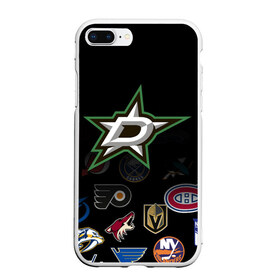 Чехол для iPhone 7Plus/8 Plus матовый с принтом NHL Dallas Stars (Z) , Силикон | Область печати: задняя сторона чехла, без боковых панелей | Тематика изображения на принте: anaheim ducks | arizona coyotes | boston bruins | buffalo sabres | calgary flames | carolina hurricanes | chicago blackhawks | colorado | dallas stars | hockey | nhl | нхл | паттерн | спорт | хоккей