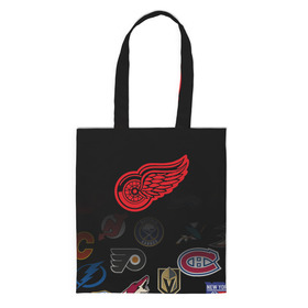 Шоппер 3D с принтом NHL Detroit Red Wings (Z) , 100% полиэстер | Плотность: 200 г/м2; Размер: 34×35 см; Высота лямок: 30 см | anaheim ducks | arizona coyotes | boston bruins | buffalo sabres | calgary flames | canadiens de montreal | carolina hurricanes | colorado | detroit red wings | hockey | nhl | нхл | паттерн | спорт | хоккей