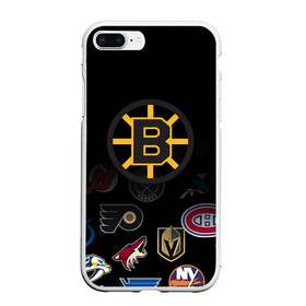 Чехол для iPhone 7Plus/8 Plus матовый с принтом NHL Boston Bruins (Z) , Силикон | Область печати: задняя сторона чехла, без боковых панелей | anaheim ducks | arizona coyotes | boston bruins | buffalo sabres | calgary flames | canadiens de montreal | carolina hurricanes | chicago blackhawks | colorado | hockey | nhl | нхл | паттерн | спорт | хоккей