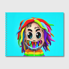 Альбом для рисования с принтом 6IX9INE , 100% бумага
 | матовая бумага, плотность 200 мг. | 6ix9ine | gooba | hernandez | tekashi