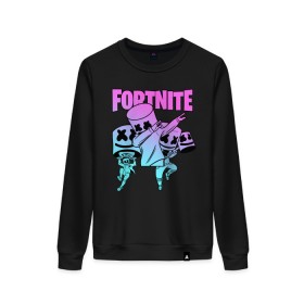 Женский свитшот хлопок с принтом FORTNITE x MARSHMELLO , 100% хлопок | прямой крой, круглый вырез, на манжетах и по низу широкая трикотажная резинка  | deadmau5 | fortnite | fortnite 2 | fortnite x маршмелло | ikonik | marshmello | ninja | ninja streamer | raven | travis scott | ворон | иконик | ниндзя | пили | рейвен | трэвис скотт | фортнайт