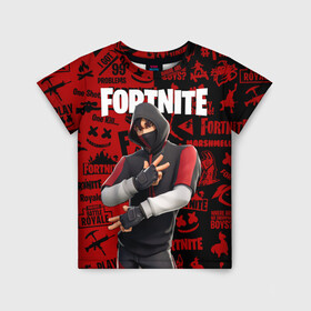 Детская футболка 3D с принтом FORTNITE x IKONIK , 100% гипоаллергенный полиэфир | прямой крой, круглый вырез горловины, длина до линии бедер, чуть спущенное плечо, ткань немного тянется | Тематика изображения на принте: deadmau5 | fortnite | fortnite 2 | fortnite x маршмелло | ikonik | marshmello | ninja | ninja streamer | raven | travis scott | ворон | иконик | ниндзя | пили | рейвен | трэвис скотт | фортнайт