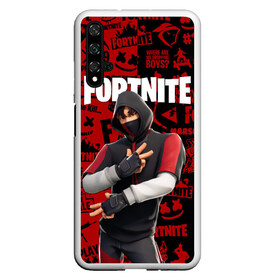 Чехол для Honor 20 с принтом FORTNITE x IKONIK , Силикон | Область печати: задняя сторона чехла, без боковых панелей | deadmau5 | fortnite | fortnite 2 | fortnite x маршмелло | ikonik | marshmello | ninja | ninja streamer | raven | travis scott | ворон | иконик | ниндзя | пили | рейвен | трэвис скотт | фортнайт