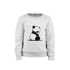 Детский свитшот хлопок с принтом Милая панда (Z) , 100% хлопок | круглый вырез горловины, эластичные манжеты, пояс и воротник | Тематика изображения на принте: ailuropoda melanoleuca | ailurus fulgens | бамбуковый медведь | большая панда | звери | малая панда | медведь | милая панда | няшка | панда